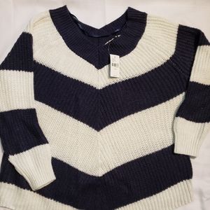 Lane bryant blue-white v neck sweater